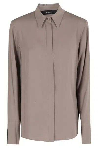 Federica Tosi Carrie Long-sleeve Shirt In Brown