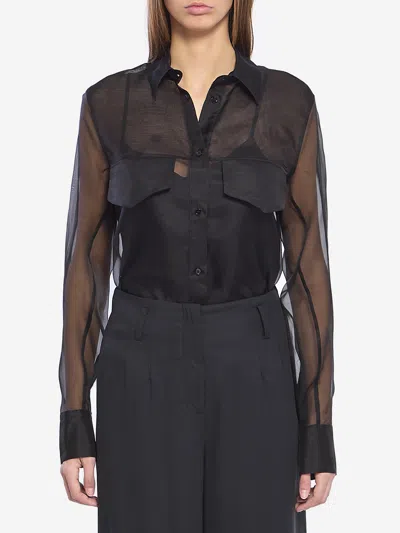 Federica Tosi Silk Organza Shirt In Black