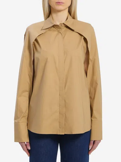 Federica Tosi Open Sleeve Shirt In Brown