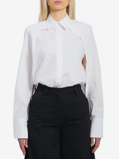 Federica Tosi Open Sleeve Shirt In White