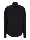 Federica Tosi Black Shirt With Pointed Collar And Metallic Details On The Cuffs In Black