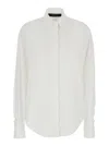 Federica Tosi White Shirt With Pointed Collar And Metallic Details On The Cuffs In Fabric Woman In White