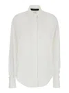 Federica Tosi White Shirt With Pointed Collar And Metallic Details On The Cuffs In Fabric Woman In White