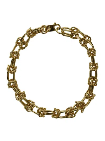 Federica Tosi 'cecile' Twisted Chain Necklace In 18k Plated Bronze Woman In Gold
