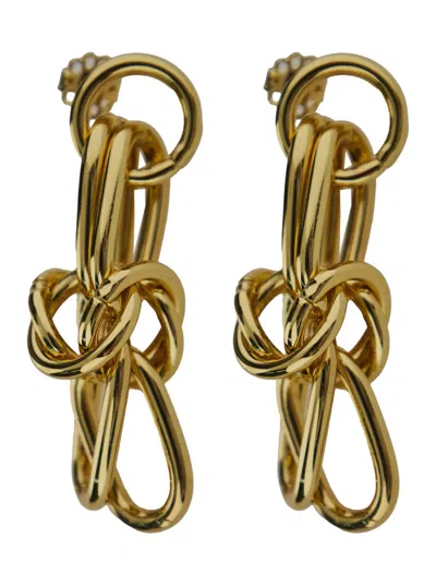 Federica Tosi 'cecile' Twisted Earrings In 18k Gold Plated Bronze Woman