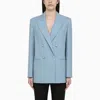 FEDERICA TOSI CERULEAN DOUBLE-BREASTED JACKET IN WOOL BLEND