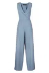 Federica Tosi Cerulean Jumpsuit With V-neckline