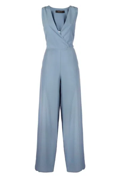 FEDERICA TOSI CERULEAN JUMPSUIT WITH V-NECKLINE