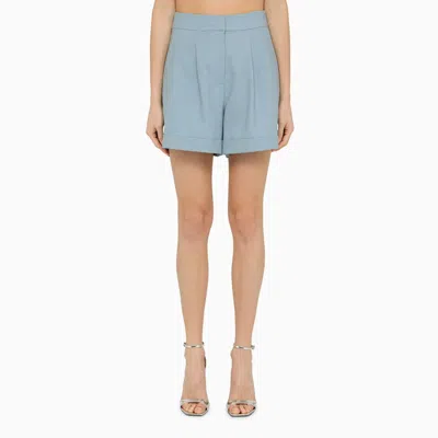 Federica Tosi Cerulean Wool-blend Shorts In Light Blue