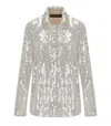 Federica Tosi Metallic Shirt With Mesh Design And All-over Applied Sequins