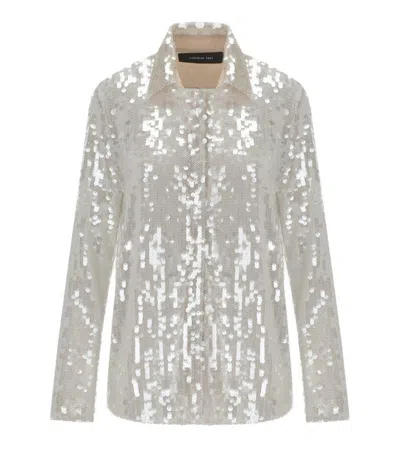 Federica Tosi Champagne Sequins Shirt In Metallic