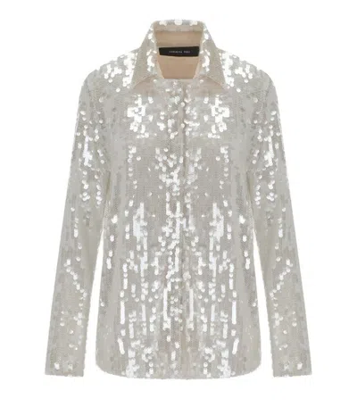 FEDERICA TOSI FEDERICA TOSI CHAMPAGNE SEQUINS SHIRT