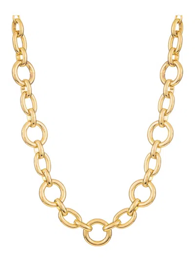 Federica Tosi Charlotte Metallic Necklace With Chain-link Design In Gold Plated Bronze Woman