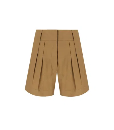 Federica Tosi Classic Khaki Shorts In Brown