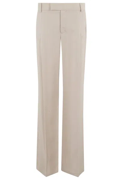 Federica Tosi Classic Viscose Trousers In Neutrals