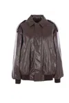Federica Tosi Bomber Pelle Metallo In Brown
