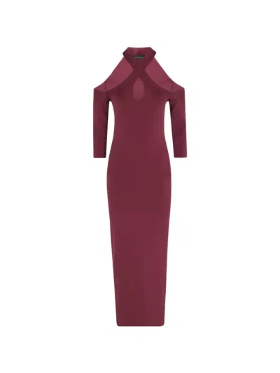 Federica Tosi Cold-shoulder Keyhole Dress In Multi