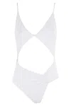 Federica Tosi One-piece Swimsuit With Twisted Triangle Top And Cut-out Details In Bianco