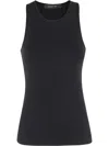 Federica Tosi Ribbed Jersey Tank Top In Black