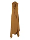 Federica Tosi Crepe De Chine Scarf Dress In Brown