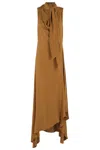 Federica Tosi Crepe De Chine Scarf Dress In Brown