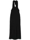 Shop Federica Tosi Crepe Midi Dress In Black