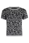 Federica Tosi Spotted Pattern Short-sleeve Crew Neck Sweater In Animal Print