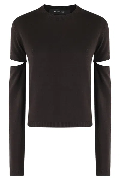 FEDERICA TOSI CREW NECK MANICHE CUT OFF