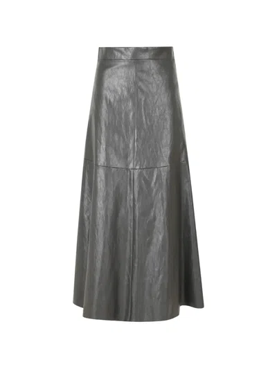 Federica Tosi Crinkled-effect A-line Midi Skirt In Gray