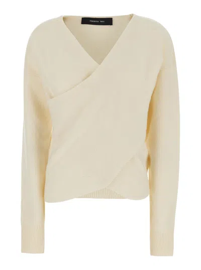 Federica Tosi Crossed Pull Sweater In Neutral