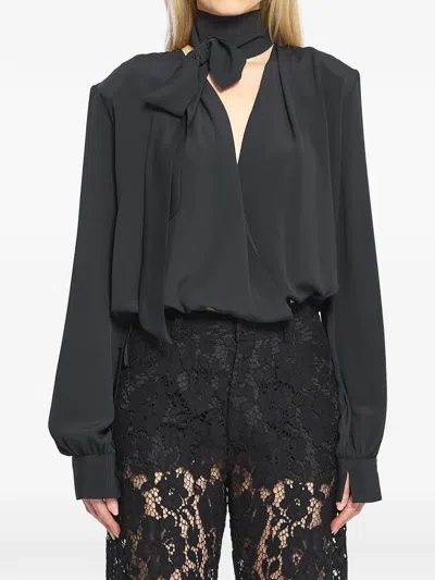 Federica Tosi Cross-over Blouse In Black