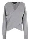 Federica Tosi Crossover Long-sleeves Sweater In Gray
