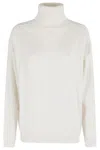 Federica Tosi Turtleneck Ribbed Sweater In White