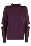 Federica Tosi Cut-out Crewneck Sweater In Purple