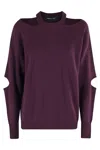 Federica Tosi Cut-out Crewneck Sweater In Purple