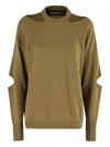 Federica Tosi Cut-out Crewneck Sweater In Green