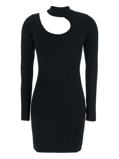 Federica Tosi Cut-out Turtleneck Day Dress In Black