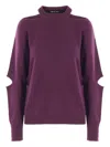 Federica Tosi Cut-out Crewneck Sweater In Purple