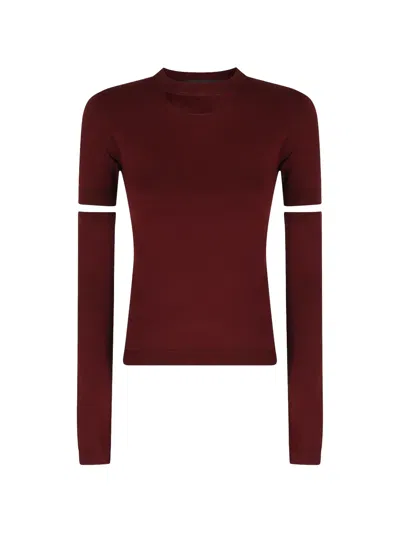 Federica Tosi Ruby Detachable Sleeves Viscose-blend Sweater In Burgundy