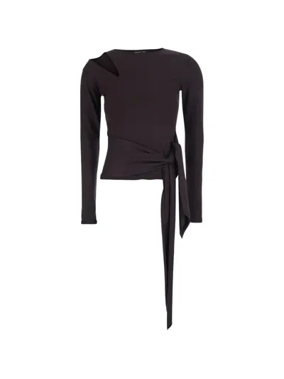 Federica Tosi Cut-out Wrap-tie Sweatshirt In Brown