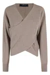 Federica Tosi V-neck Crossover Sweater In Pink