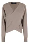 Federica Tosi V-neck Crossover Sweater In Pink