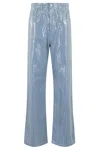 Federica Tosi Light Blue Five-pocket Jeans With All-over Sequins In Fabric Woman