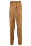 Shop Federica Tosi Desert High-waisted Straight Leg Pants In Brown