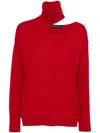 Federica Tosi Detachable-turtleneck Sweater In Red