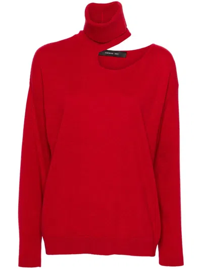 Federica Tosi Detachable-turtleneck Sweater In Red
