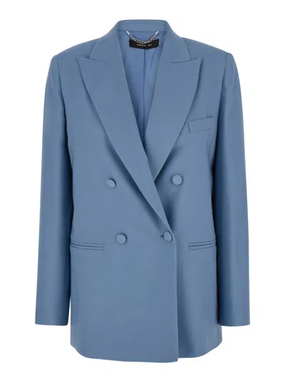 Federica Tosi Double B Reasted Blazer In Blu