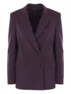 Federica Tosi Frescolana Double-breasted Jacket In Purple