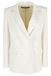 Federica Tosi Double-breasted Classic Fit Jacket In White