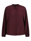 Federica Tosi Brown Cotton Canvas Oversized Shirt In Purple